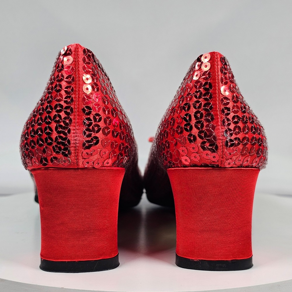 New Ellie Shoes 203-Judy Womens Red Sequined Ruby Slipper Costume Pump Heel Sz 9 - Picture 5 of 9